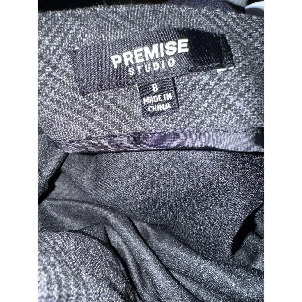 Premise Studio Women’s Skirt‎ Size 8 Black Gray Plaid A-Line Career Workwear
